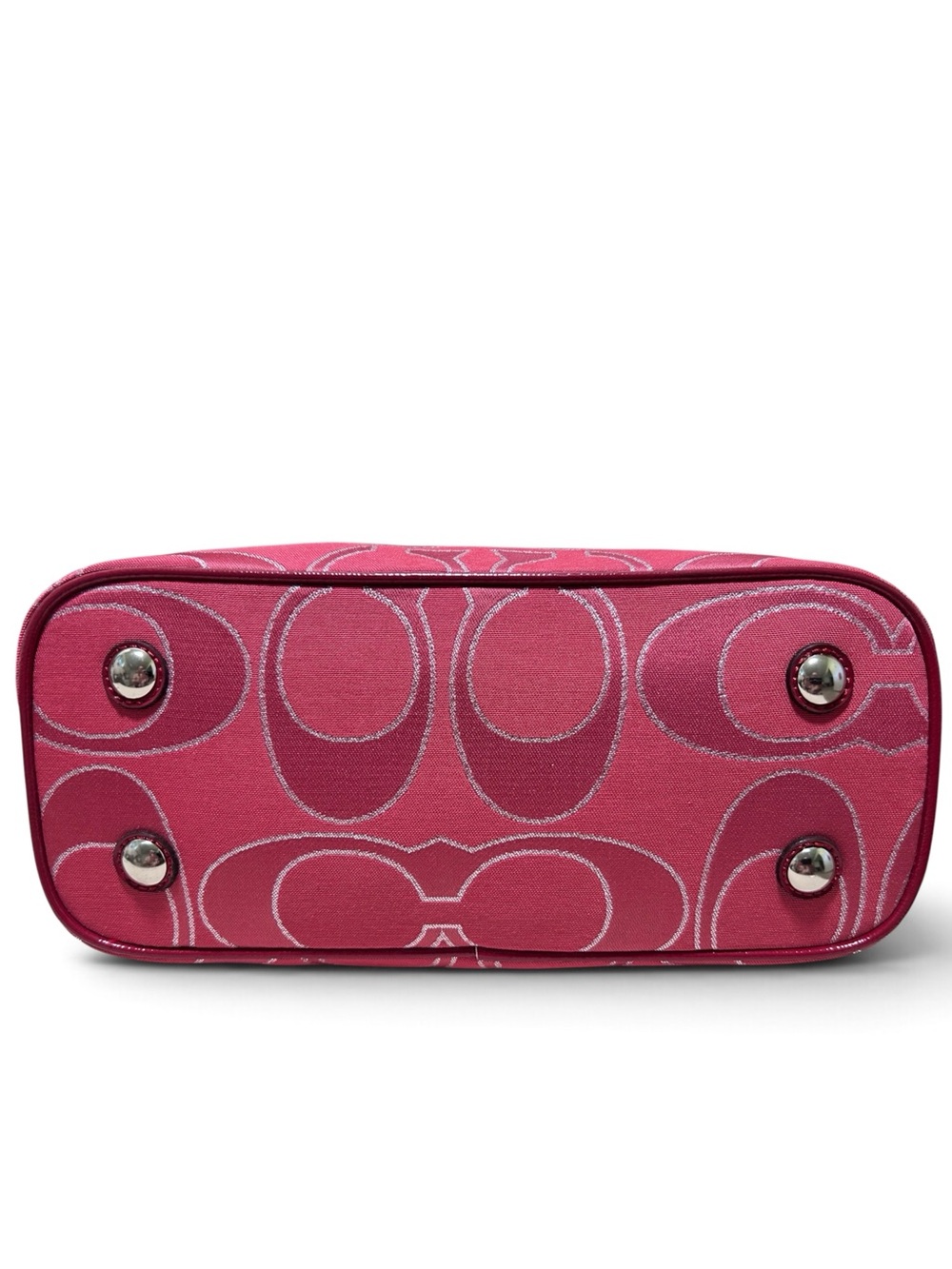 COACH Poppy Kisslock Lurex Signature C Jacquard w/Patent Leather Trim - Picture 7 of 13